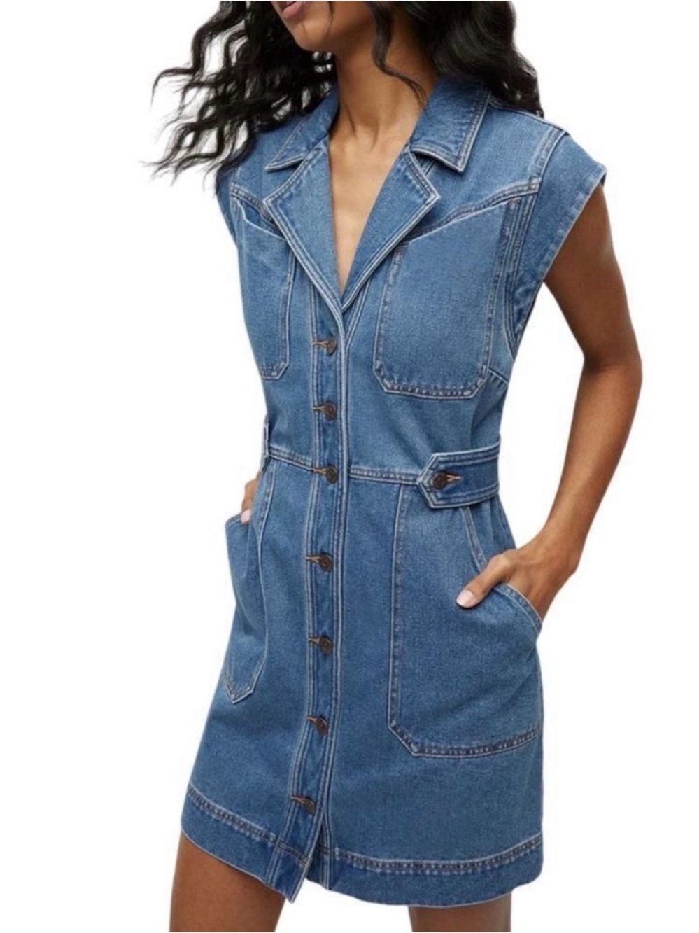 Veronica Beard Jax Denim Dress in Light Cornflower NWT Size 4